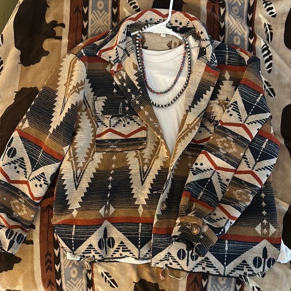 Western jacket is new/worn once. White shirt and necklaces NOT included.